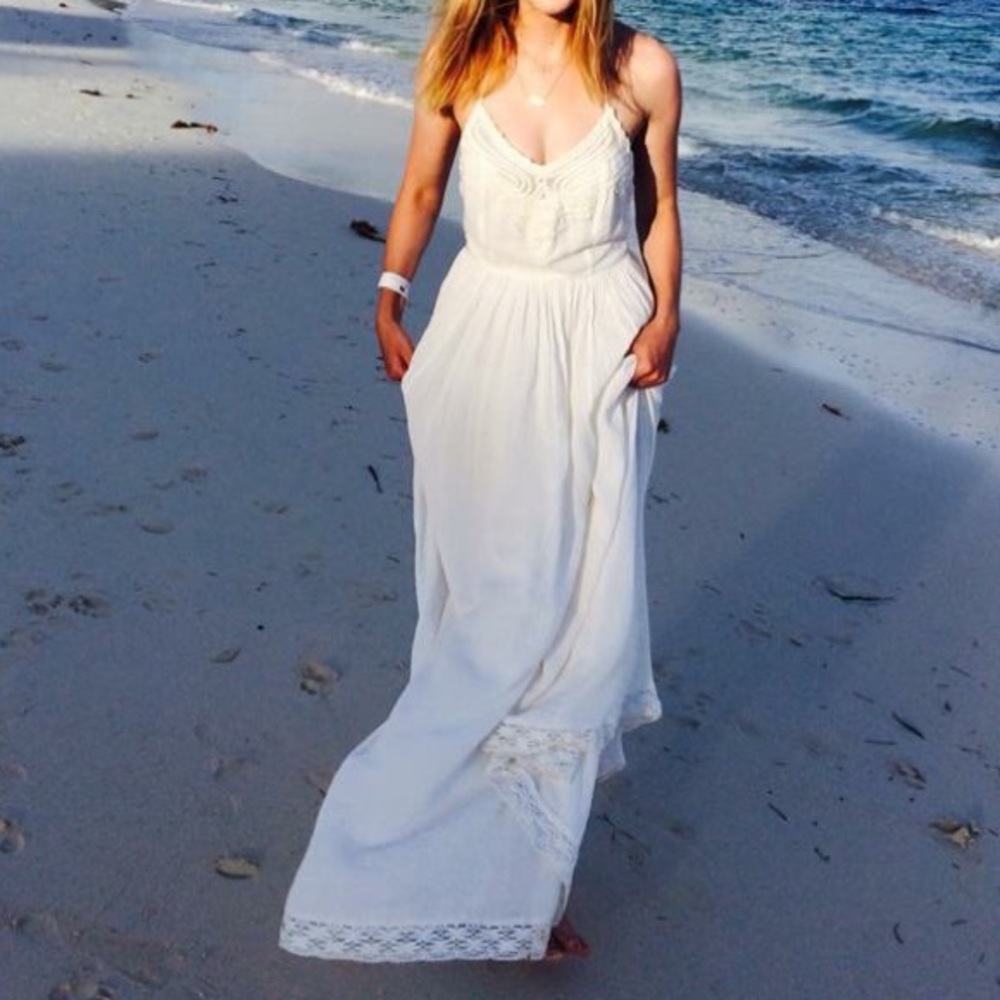 White Boho Maxi Dress